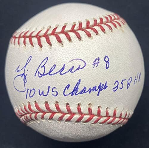 Yogi Berra 10x WS Champs 358 HR Подписан Бейзболен топката JSA - Бейзболни топки с автографи