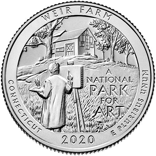 2020 S BU Приготвено Farm Национален парк Кънектикът NP Quarter Choice Необращенный монетен двор на САЩ