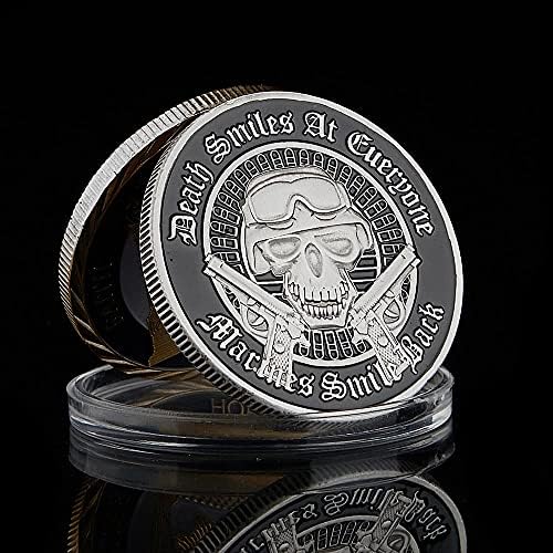 Монета Предизвикателството на морската пехота на САЩ, Раскрашенная Черепа Орел на Свободата, Монета Свобода на Бога, на когото можем да вярваме, САЩ