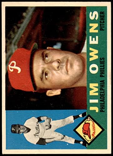 1960 Topps # 185 Джим Оуенс Филаделфия Филис (Бейзболна картичка) EX/MT+ Филис