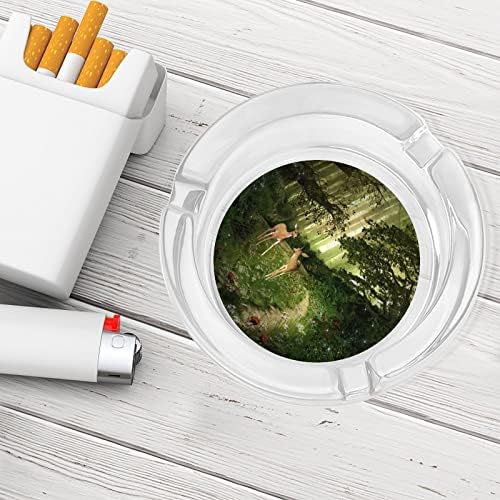 Оленята в Зелената Гора Цигари Стъклени Пепелници през Цялата Титуляр За Пушачи Пепелник За Декорация на Плота Дома на Хотела