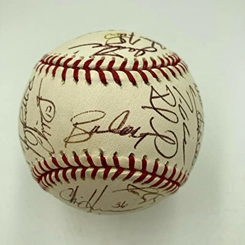 2002 Екипът на Атланта Брэйвз Подписа футболист Джоунс Грег Мэддукса PSA DNA - Бейзболни топки с Автографи