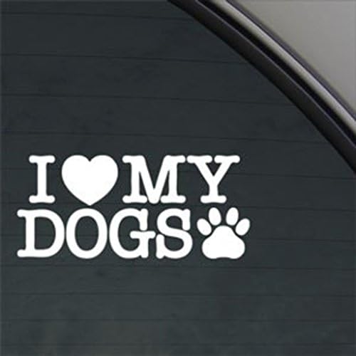 Идеи творческата концепция CCI I Love My Dogs Стикер Върху Бронята на Колата Стикер на Прозореца на Камиона | Бял Стикер | 5 X 2,75 инча Стикер... | CCI237
