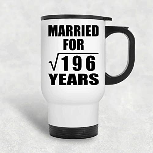 Дизайн на 14-та Годишнина от Сватбата си С Квадратен Корен от 196 години, Бяла Пътна Чаша 14 грама, на Изолиран