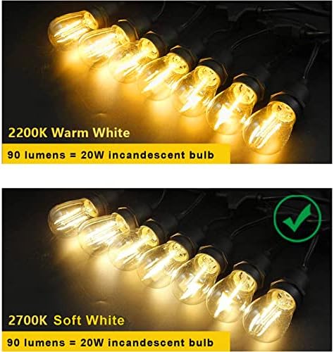 NIOSTA 15 Бр. Многоцветни led сменяеми лампи S14 за външни Струнни Тела, Средна База E26, Цветен Led конец с