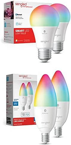 Led интелигентни електрически крушки Алекса Multicolor Bluetooth Mesh 2 опаковки Комплект с Led светлини Smart
