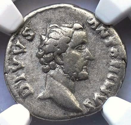 ТОВА 138-161 години, крумовград, Древен Имперски Рим, император Антонин Пий Античната Римска Сребърна монета Denarius Choice Fine NGC