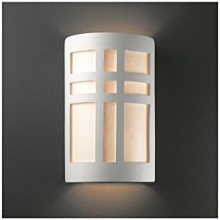 Justice Design Group Lighting CER-7295W-BIS Външни Стенни аплици с керамични нюанси, Бял