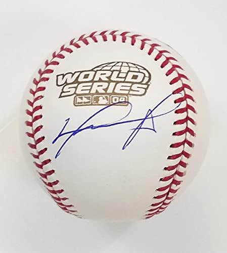 Дейвид Ортиз с автограф на Бостън Ред Сокс 2004 Световните серии по Бейзбол на Бекет Стана Свидетел - Бейзболни