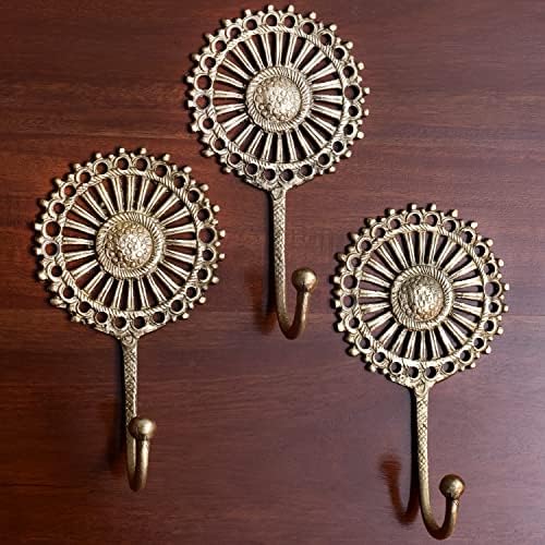 Индийски Месингови куки за закачалки ключове - Стенен куки в стил бохо - Френски шебби-Шик - Декоративни куки