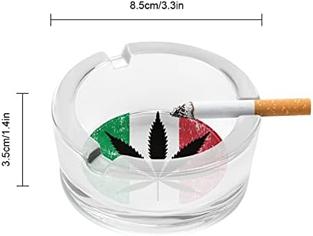 Италиански Флаг Трева, Канабис, Цигари Пушачите Стъклени Пепелници Пепелник За Домашния Офис Плот Украса На Масата