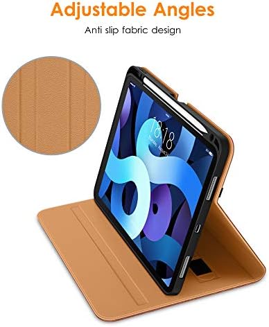 Кожен калъф за iPad Air 5-ти/4-то поколение 2022/2020 в комплект със Стилус за iPad 10,9 инча 2022, кафяво и