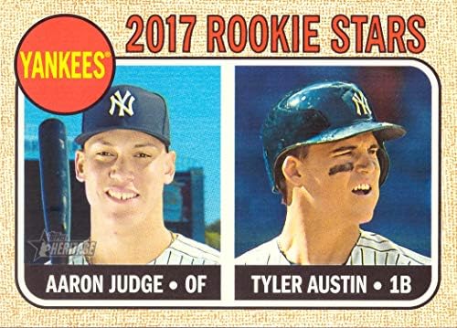 2017 Topps Heritage Baseball 214 Аарон Джадж/Тайлър Остин Карта начинаещи - Ню Йорк Янкис