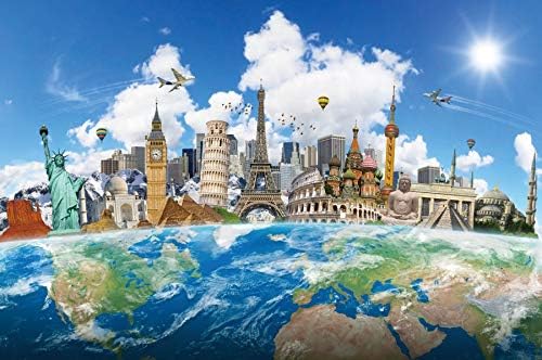 Yeele 20x10ft По целия свят Фон за Снимки на Пътуване по целия свят Известната Забележителност В целия свят