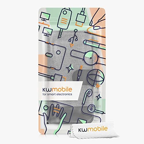 чанта-портфейл kwmobile е съвместим с Xiaomi Redmi Note 8 Pro - калъф от плат или изкуствена кожа с панти капак за телефон - сив / черен