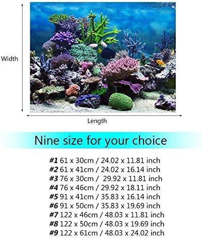 Плакат Qinlorgo за аквариум с Рибки - PVC Лепило Подводен Коралов Фон за Аквариум С Рибки Плакат Фон Декоративна хартия (6130 см)
