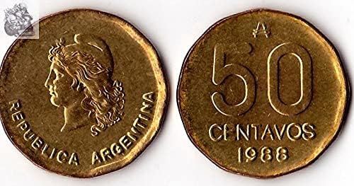 Американската Аржентина Монети в купюри от 50 Свантов 1988 година на издаване Колекция от Чужди монети и Банкноти