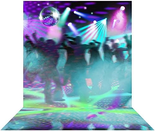 Фон за Снимки - Dance парти Син цвят с Диско топка и Танцьори от Безшевни тъкан (10x20)