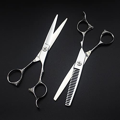 Ножица за подстригване на коса, 6 инча Япония 9cr13 стомана Цвете изрежете фризьорски ножици за рязане на грим,
