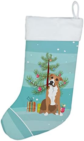 Съкровищата на Каролина WDK3113CS Питбул Светлобежов 3 Коледни Чорапи, Чорапи за висящи пред камината, Коледен