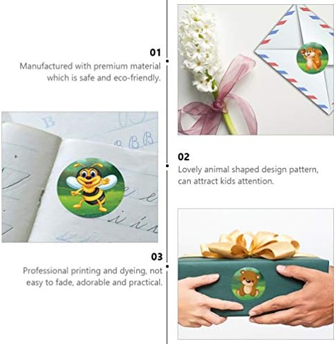 VALICLUD Сладки Етикети Промоционални Етикети 1 Ролка Самозалепващи Етикети във формата на Пчелите, Маймуните