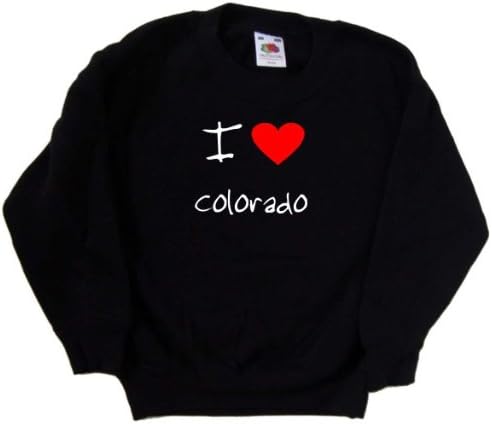 Черна детска Hoody I Love Heart Colorado
