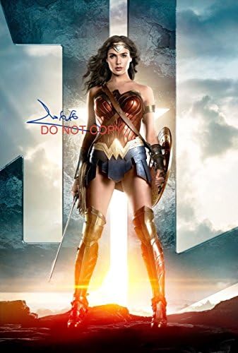 Лигата на Справедливостта Галь Гадот Чудо-жена с автограф 12x18 снимка на плаката на филма
