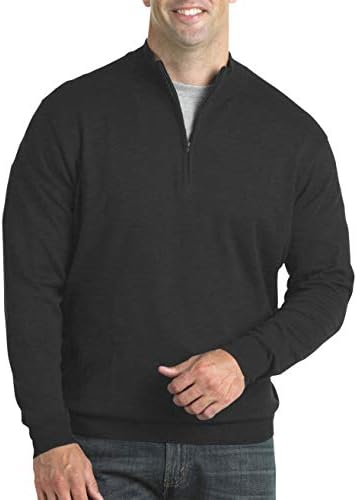Мъжки пуловер Harbor Bay by DXL Голям размер на една четвърт от мълния | Лек Памук пуловер с яка, белезници и дъното от рубчатого трикотаж