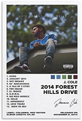 OFITIN J Плакат Cole 2014 Forest Hills Drive Корица на Музикален албум Плакат за Стая Естетически Художествени Плакати върху Платно 12x18 инча (30x45 см)