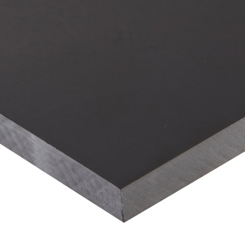 Удароустойчив лист от поликарбонат, Груби довършителни ASTM D 3935, Черно, Дебелина 1/2 инча, Ширина 12 см, Дължина 12 инча