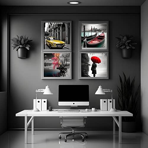 HT LIFE Романтична Стенен Художествен Плакат За Пътуване, Любовни Цитати, Стенен декор, Комплект за спалня от 4 елементи без рамки (8 x 10), Естетичен Декор, Вдъхновяващи С