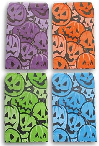Есенни хартиени торби за предложения от тиквата Jack-o-Фенер за Хелоуин различни цветове - синьо, лилаво, оранжево