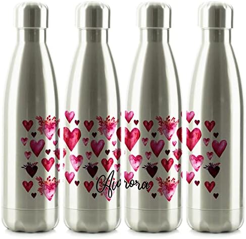 Индивидуална бутилка за вода Hairyworm, не съдържа BPA, 500 мл, Розова Блестяща Колба от неръждаема Стомана