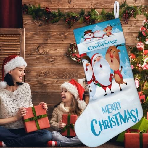 Весела Коледа, 1 Опаковка Коледни Чорапи, Cartoony Санта Елена, Снежен човек, Супер Меки Коледни Чорапи, Кадифе,