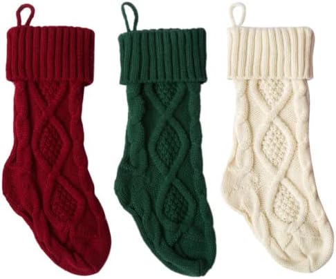 Коледни Чорапи Ritonda, Двустранни Коледни Чорапи, Възли, Персонални Чорапи, Коледни 18-Цолови Чорапи Едра Плетени,