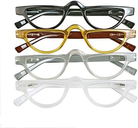 VisionGlobal 4 Чифта Очила за четене с пружинным тръба на шарнирна връзка за жени / Мъже, Рамки за очила (4 цвята, увеличаване на 2,75)