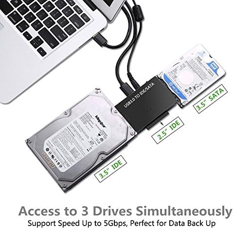 Адаптер за твърд диск, USB 3.0 на IDE/SATA, Външен Конвертор за оптично устройство за 2.5и 3.5IDE и SATA HDD