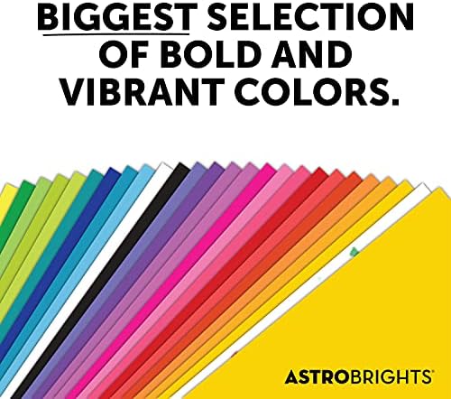 Цветен картон Astrobrights, 8,5 x 11, 65 паунда / 176 гориво, Ядро на асортимента от 5 цвята, 5 отделни опаковки