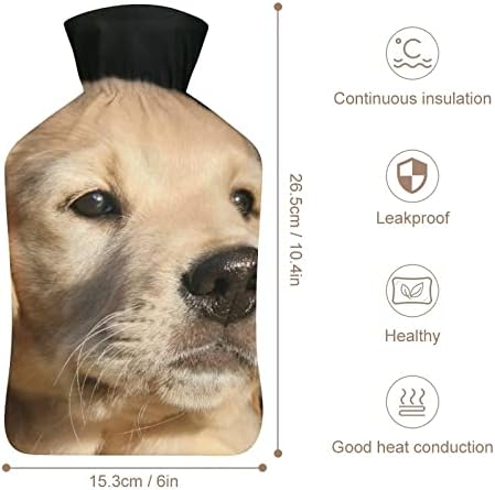 Бутилка за гореща вода за кучета от породата Голдън Ретривър, с Мека капак за Горещ компрес и Обезболяване в студена терапия 6x10,4 инча