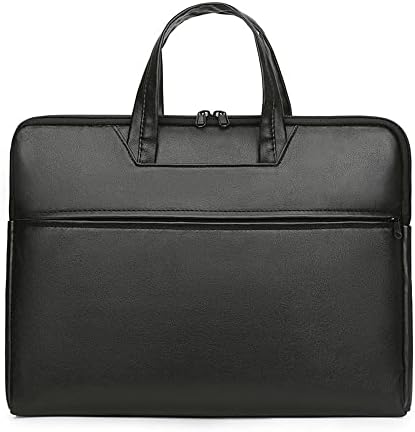 Портфолио MIAOHY, Кожена Мъжка чанта, Офис и чанта за лаптоп, Черна чанта-портфейл за документи, Дизайнерска
