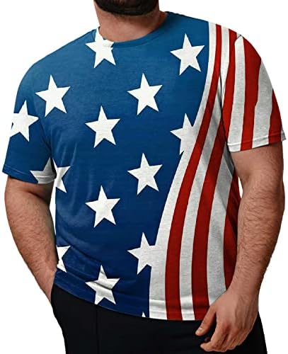 RUIRUILICO Патриотични Мъжки Тениски с Флага на Америка 2023 Летни Ризи с Къси ръкави Свободно Намаляване на