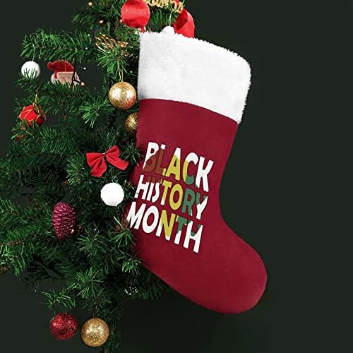 Черно Месец На Историята На Коледни Чорапи, Бели Супер Меки Плюшени Модни Коледна Украса На Коледни Чорапи