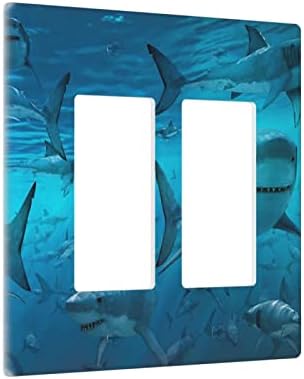 Shark Двойна Перекидная Капачка на Ключа на Светлината Декоративни Стенни Табела 2 на Бандата Изход Decora за