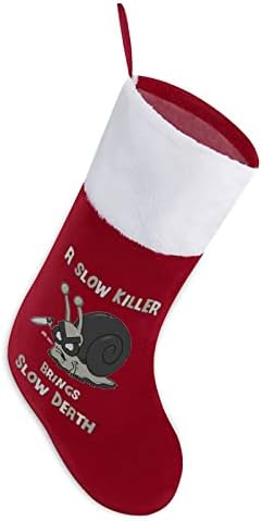 Забавен Охлюв Коледни Чорапи Отглеждане на Коледна Елха Дядо коледа Декорации Висящи Украса за Камината Празник