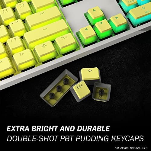 Набор от клавиатури кепета HK Gaming Pudding | Набор от клавиши Doubleshot PBT | Пълен комплект от клавиши,