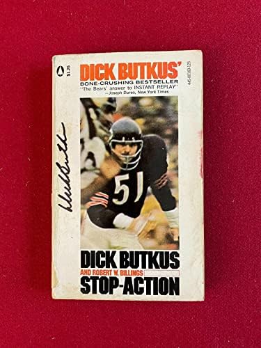 1972, Дик Буткус, с автограф (JSA) СТОП-ЕКШЪН Книга (Рядък / ретро) - Различни предмети, с автограф от NFL