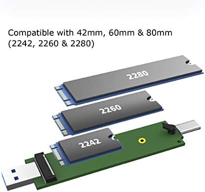 Алуминиев корпус Akasa M. 2 SATA/NVMe SSD за свързване към USB 3.1 Gen 2 |на Външния корпус на SSD | Адаптер