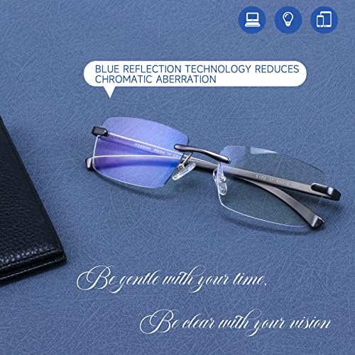 Висококачествени алуминиеви Прогресивно Многофокусные Очила за четене, Мъжки, Блокер Синя светлина, с Пружинным