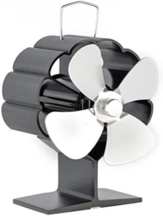 Вентилатор за печката LYNLYN с 4 остриета, работещ от топлина, Дърво горелка, Зимни топло Увеличава количеството топъл въздух до 80% в сравнение с 2 вентилатори (цвят-Жъл?
