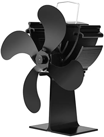 XFADR SRLIWHITE Черно 4 Безшумни Двигателя С Топлинна Задвижване Циркулира Топъл/Горещ Въздух Еко-Вентилатор за Газ и Печки на дърва